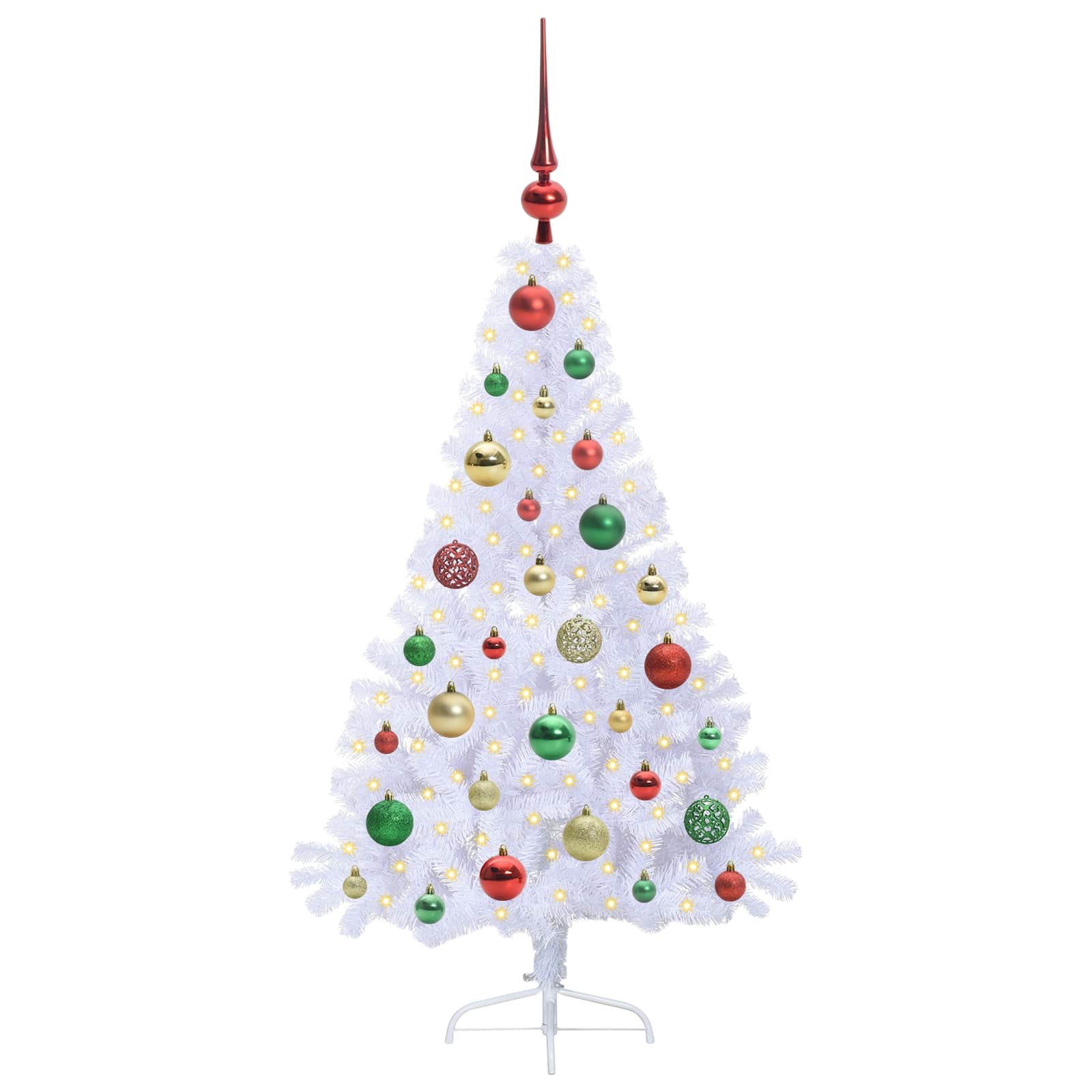Sapin de Noël artificiel avec 150 LED Blanc 120 cm PVC et Acier – Image 3