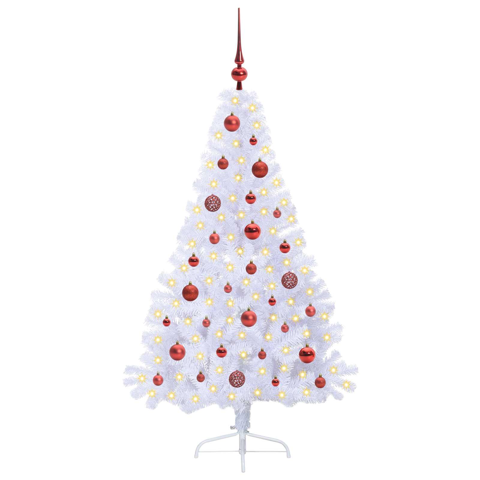 Sapin de Noël artificiel avec 150 LED Blanc 150 cm PVC et Acier – Image 3