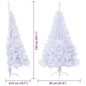 Umělý vánoční stromeček s stojanem Bílá 150 cm PVC a ocel - obrázek 15
