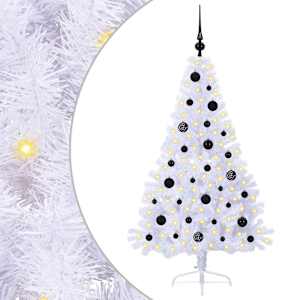 vidaXL Tehisj&otilde;ulupuu koos 150 LED-iga Valge 150 cm PVC ja teras