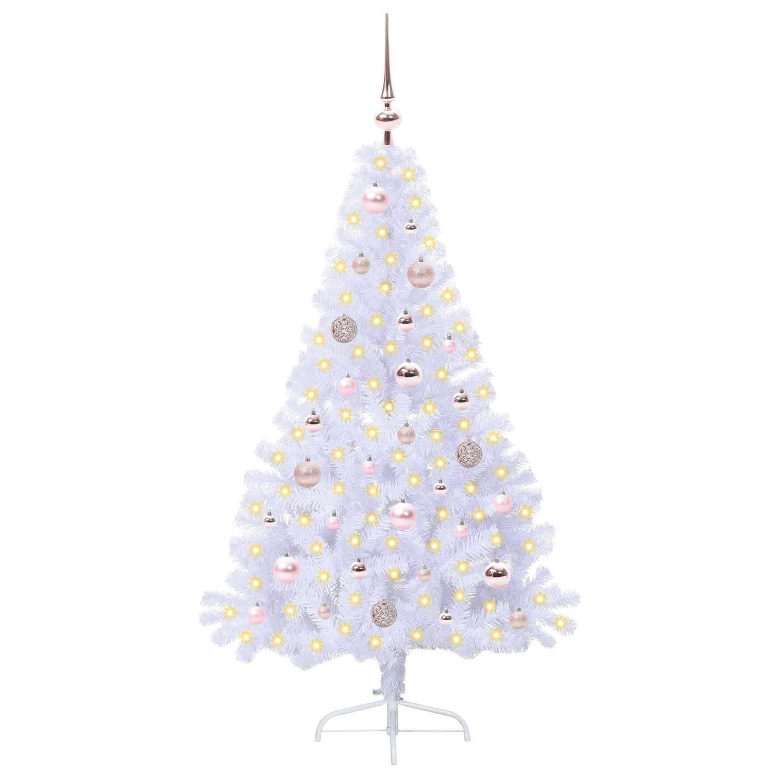Sapin de Noël artificiel avec 150 LED Blanc 150 cm PVC et Acier – Image 3
