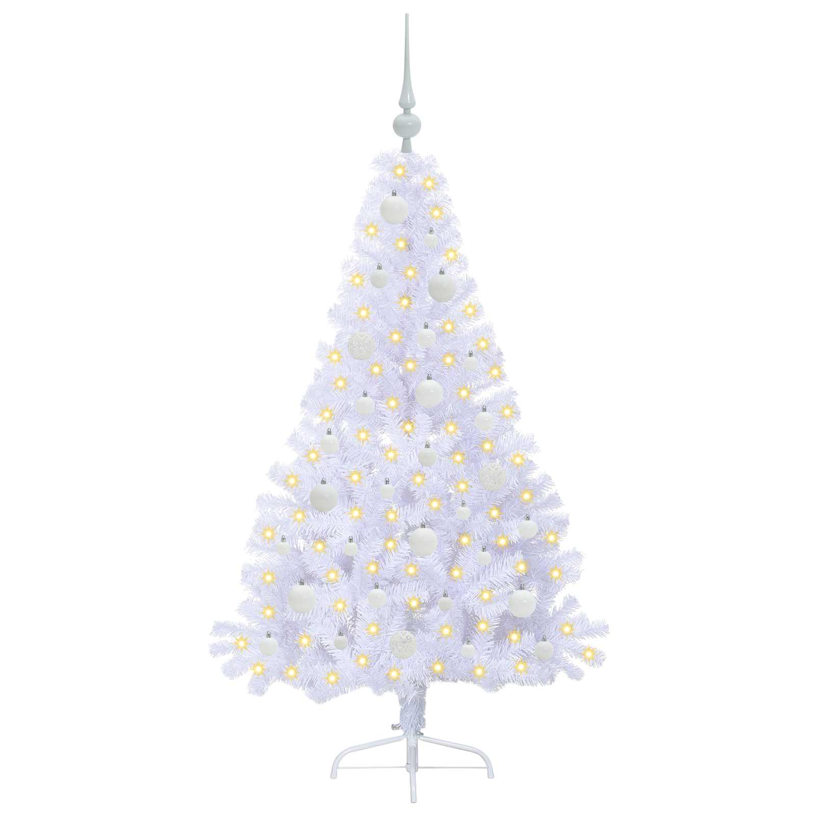 Sapin de Noël artificiel avec 150 LED Blanc 150 cm PVC et Acier – Image 3