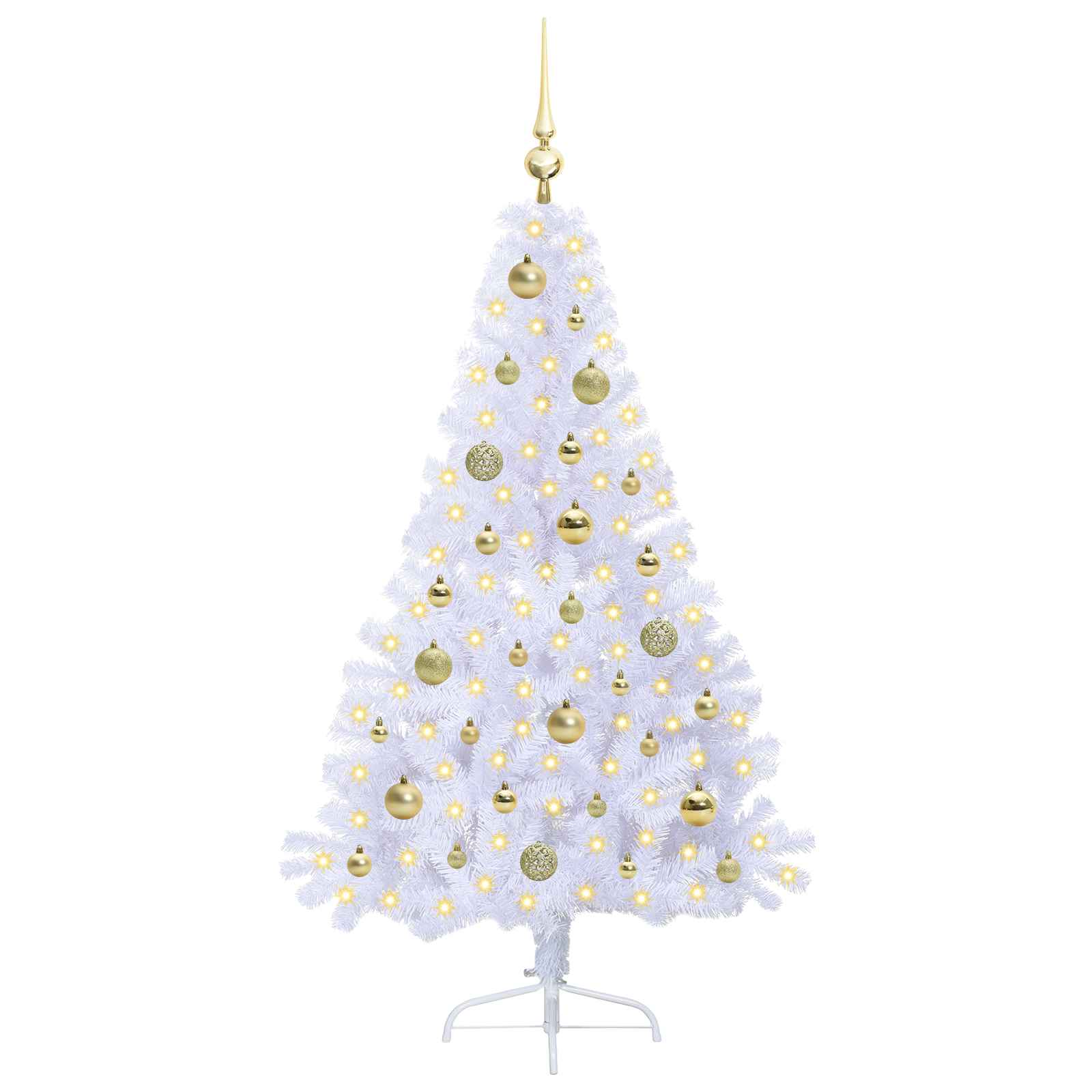 Sapin de Noël artificiel avec 150 LED Blanc 150 cm PVC et Acier – Image 3