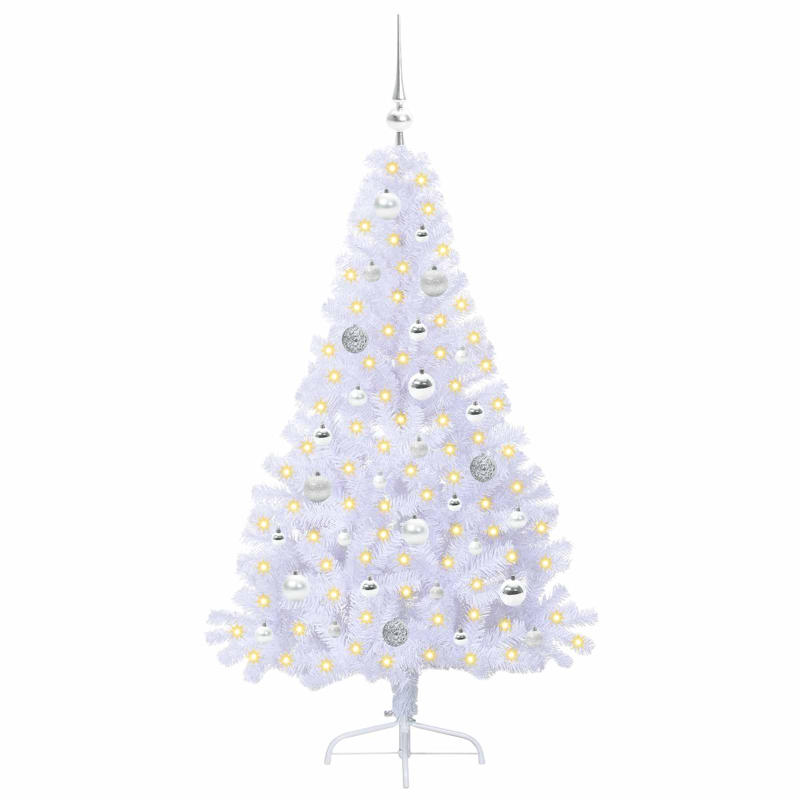 Sapin de Noël artificiel avec 150 LED Blanc 150 cm PVC et Acier – Image 3