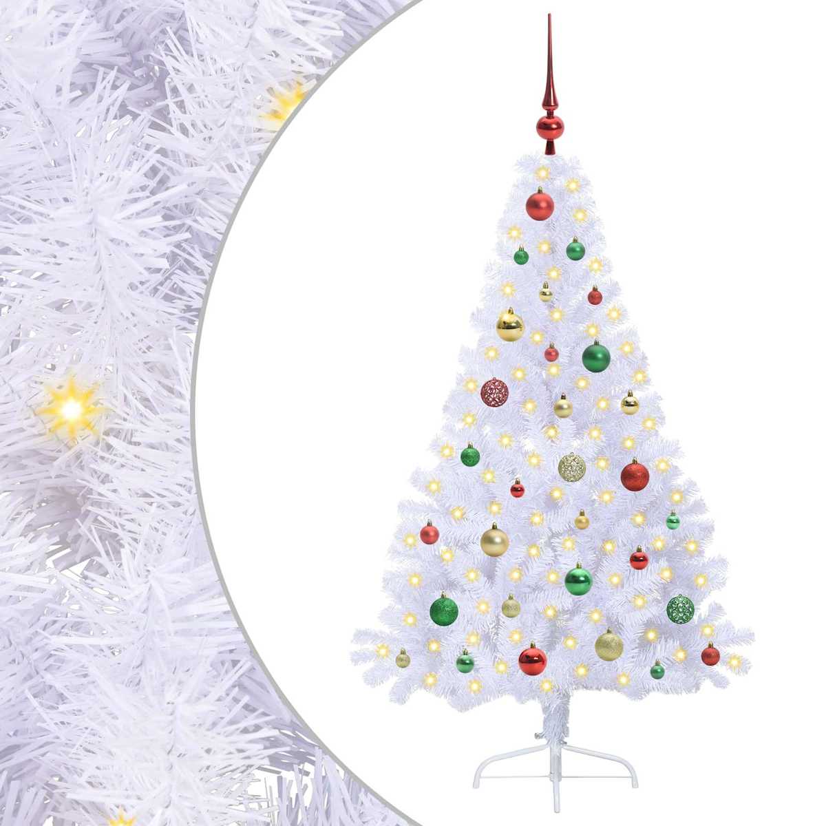Kunstigt juletræ med 150 LED'er 150 cm PVC og Stål - Billede 2