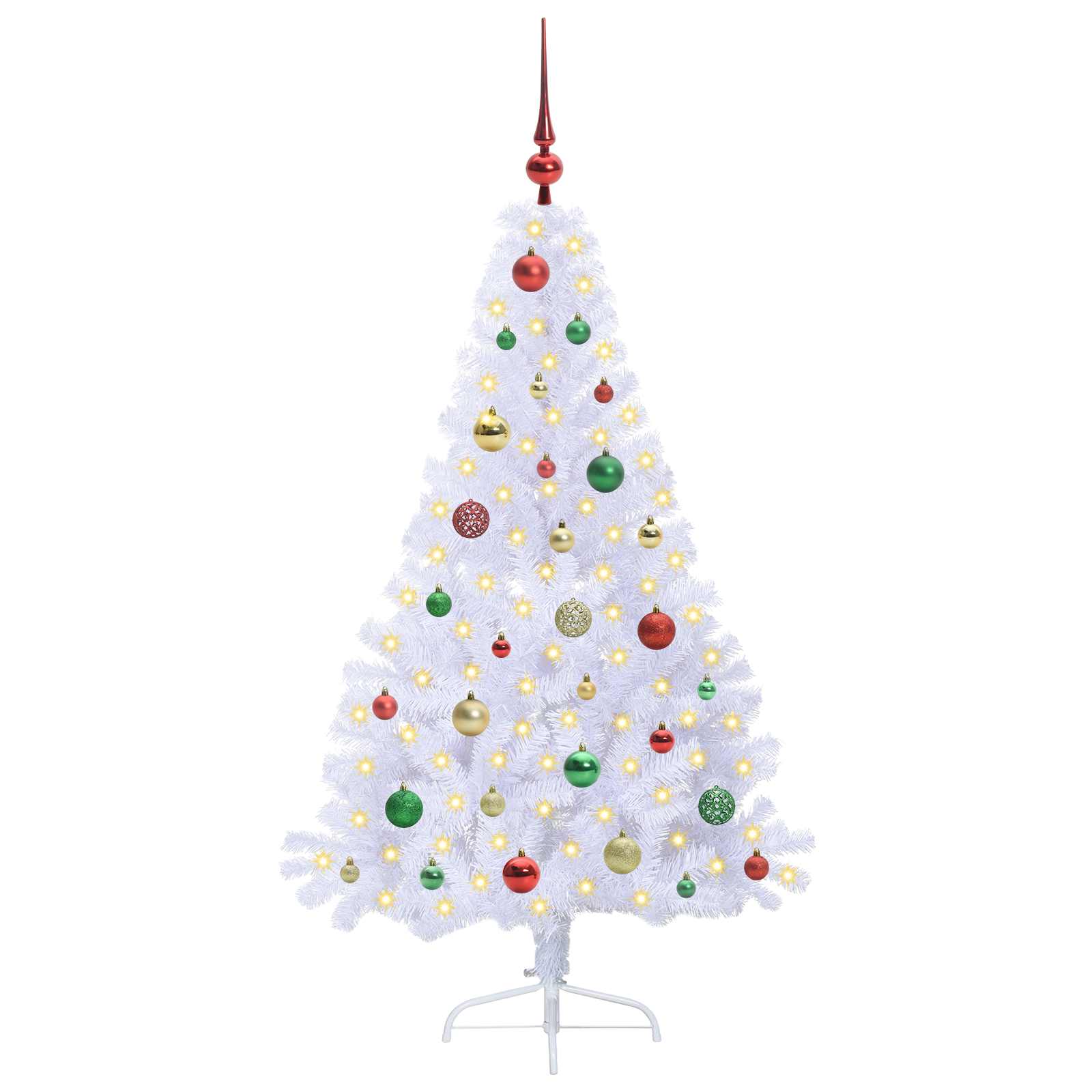 Sapin de Noël artificiel avec 150 LED Blanc 150 cm PVC et Acier – Image 3