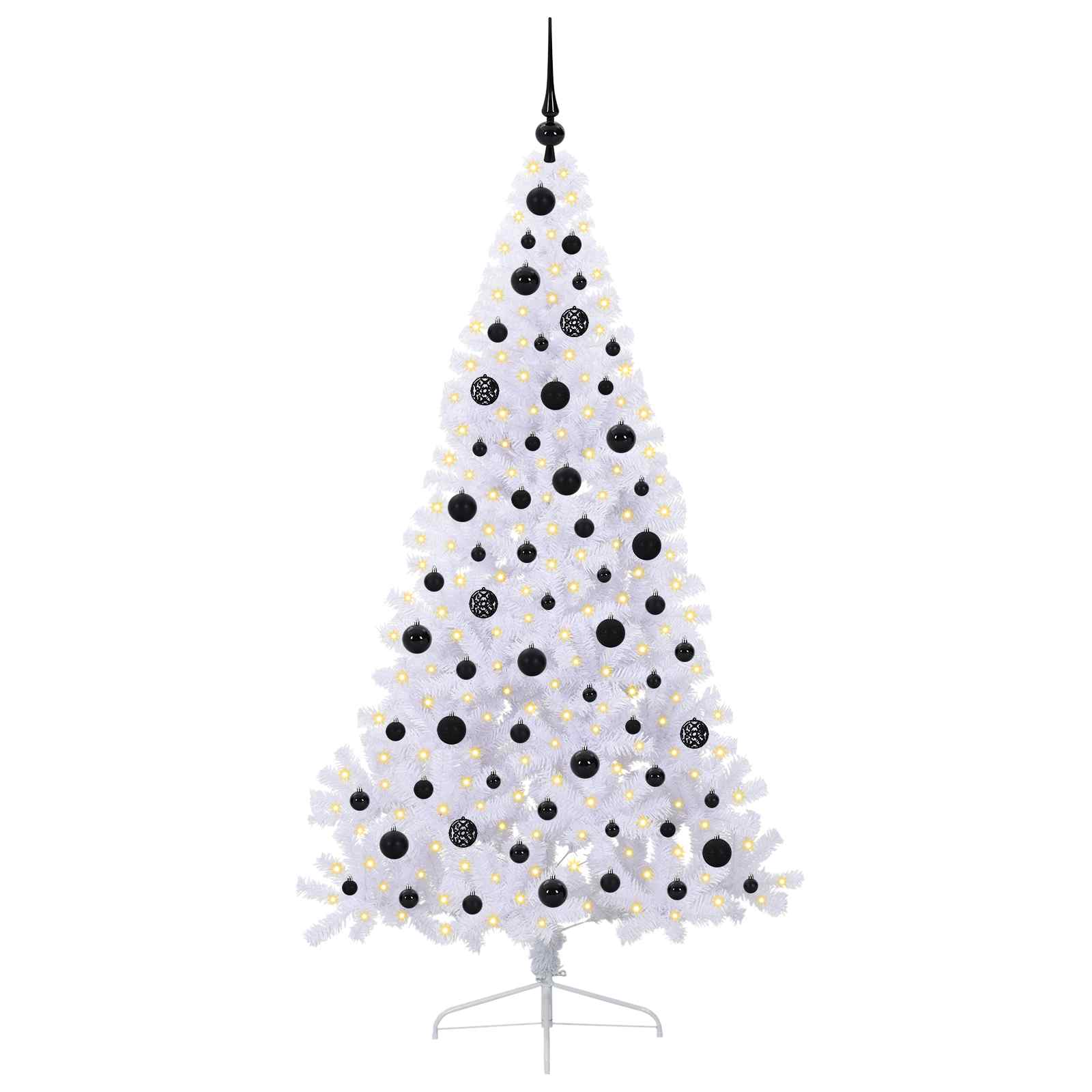 Sapin de Noël artificiel avec 300 LED Blanc 180 cm PVC et Acier – Image 3