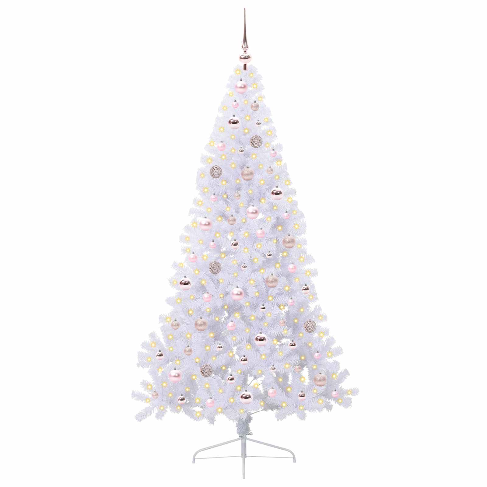 Sapin de Noël artificiel avec 300 LED Blanc 180 cm PVC et Acier – Image 3