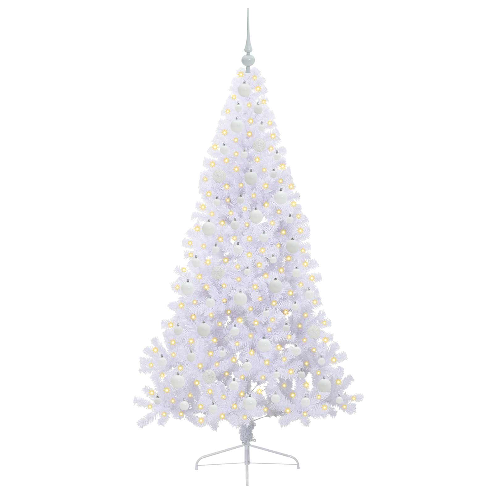 Sapin de Noël artificiel avec 300 LED Blanc 180 cm PVC et Acier – Image 3