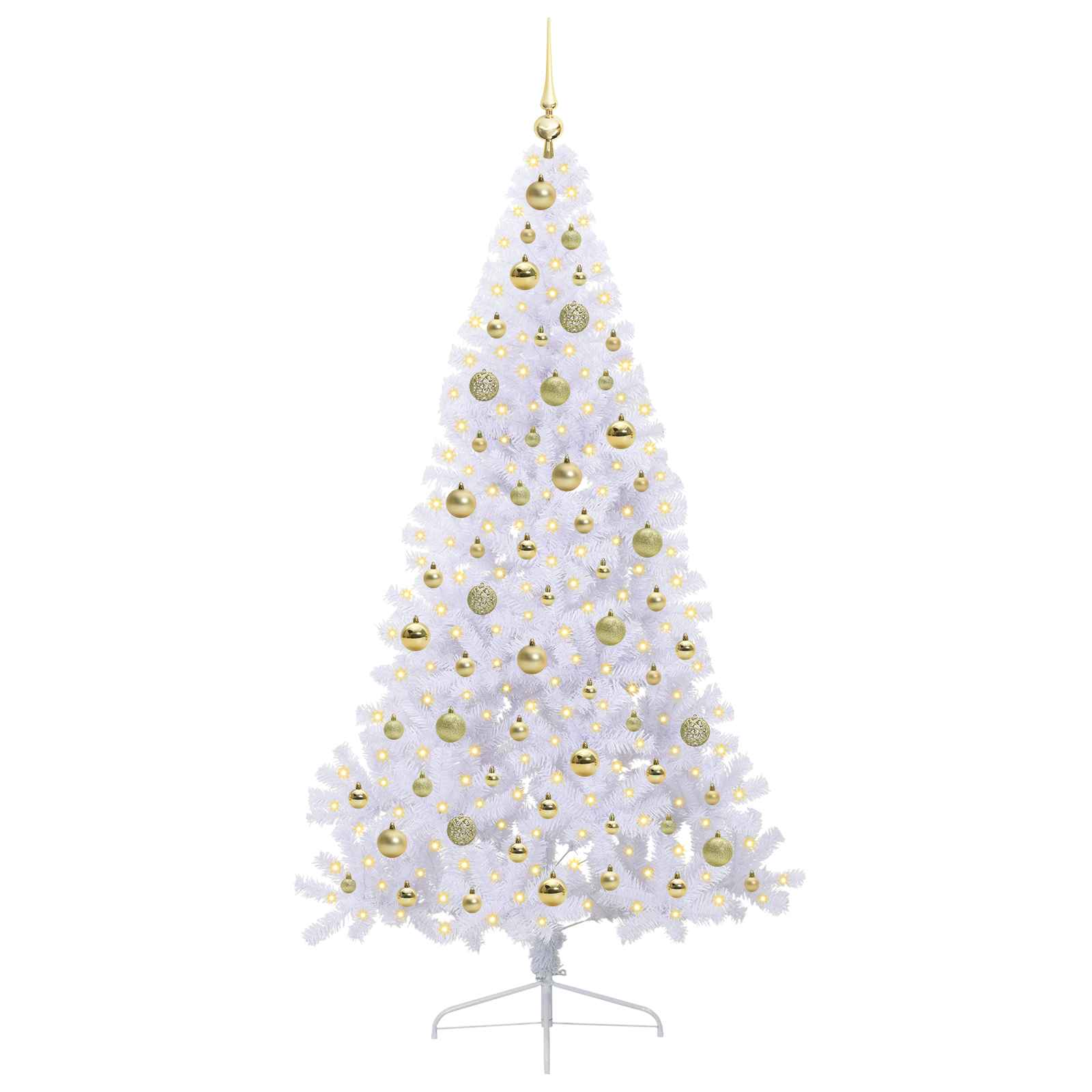 Sapin de Noël artificiel avec 300 LED Blanc 180 cm PVC et Acier – Image 3