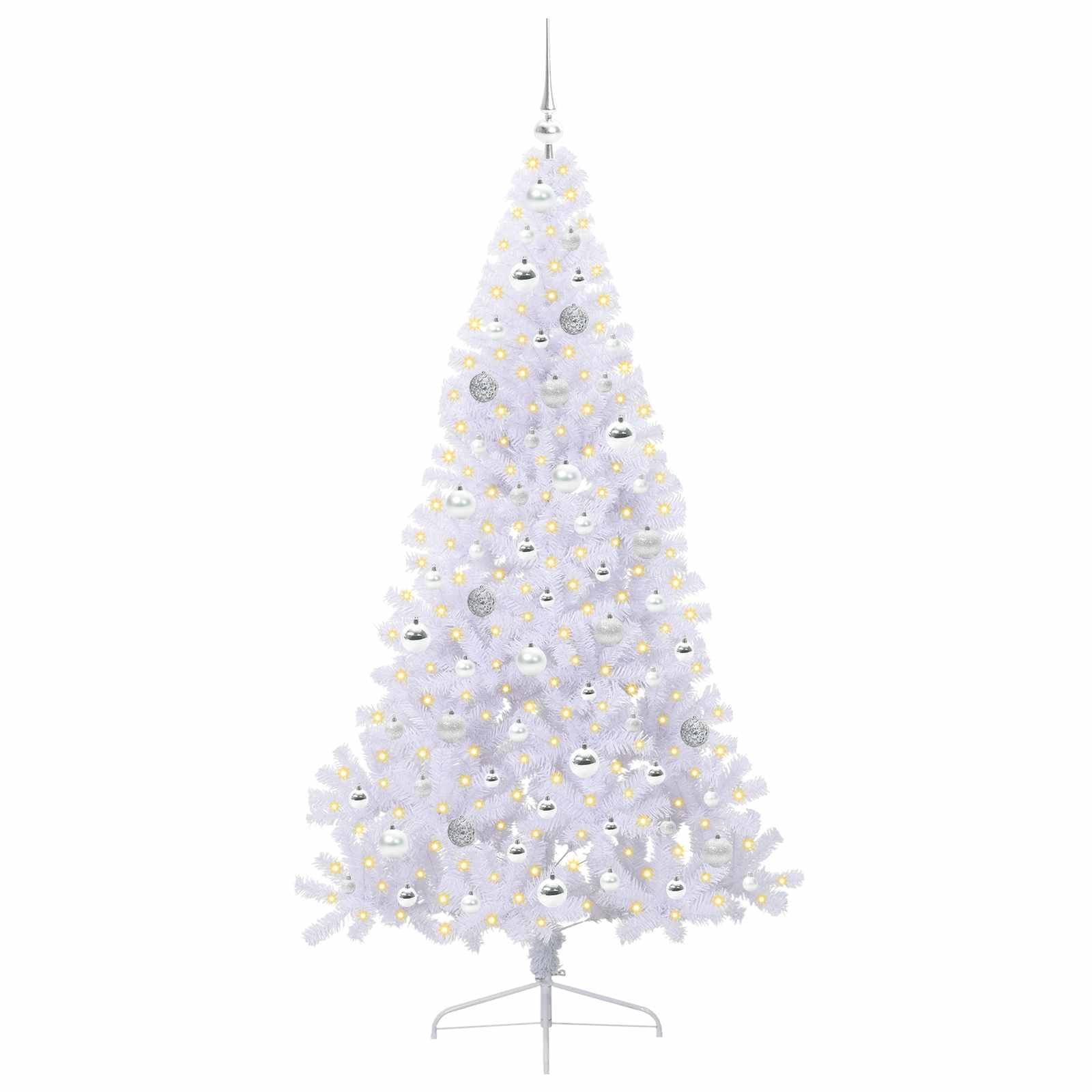 Sapin de Noël artificiel avec 300 LED Blanc 180 cm PVC et Acier – Image 3