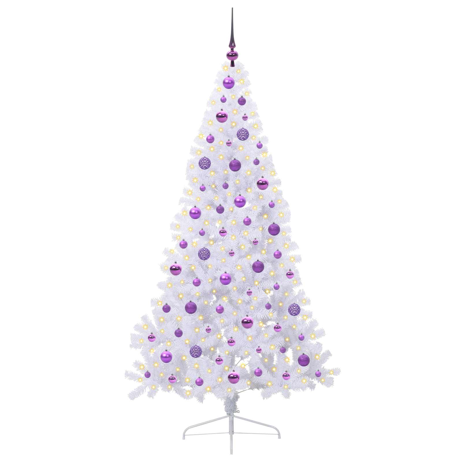 Sapin de Noël artificiel avec 300 LED Blanc 180 cm PVC et Acier – Image 3