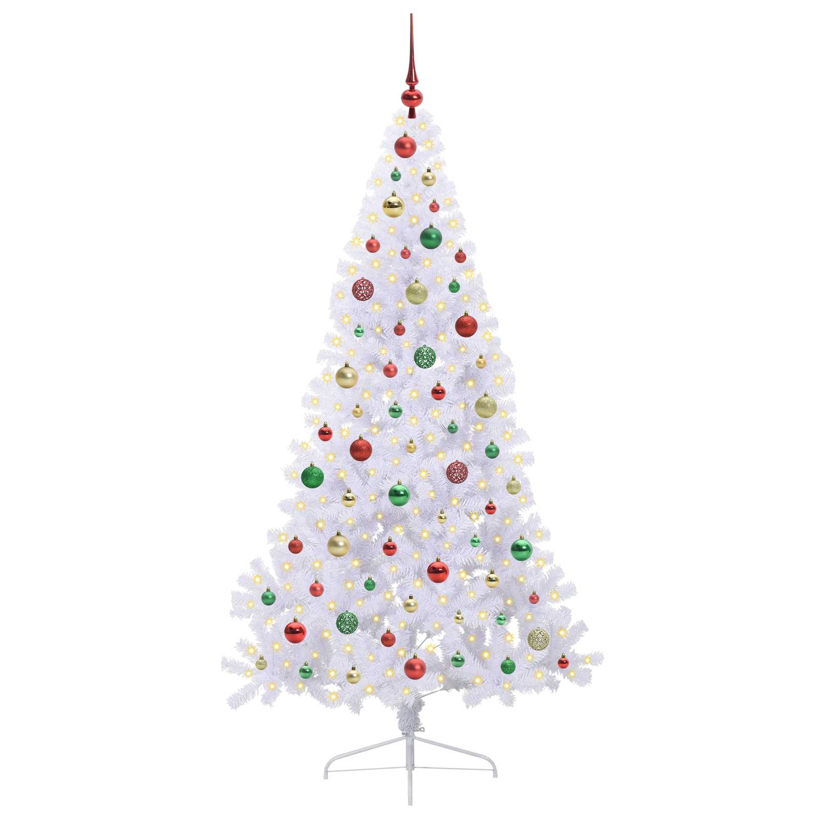 Sapin de Noël artificiel avec 300 LED Blanc 180 cm PVC et Acier – Image 3
