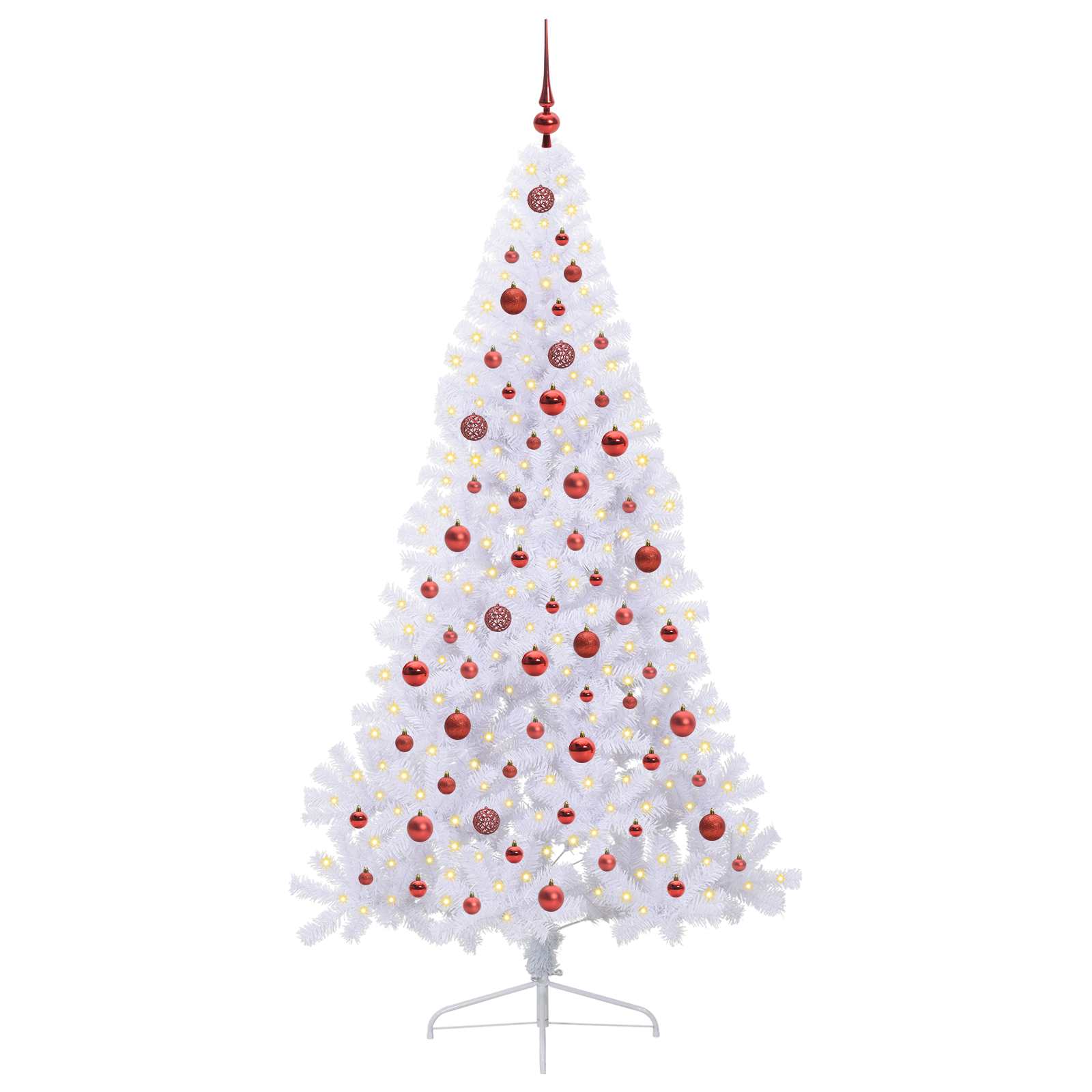 Sapin de Noël artificiel avec 300 LED Blanc 210 cm PVC et Acier – Image 3