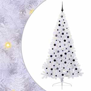 vidaXL Tehisj&otilde;ulupuu koos 300 LED-iga Valge 210 cm PVC ja teras