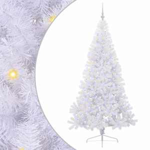 vidaXL Tehisj&otilde;ulupuu koos 300 LED-iga Valge 210 cm PVC ja teras