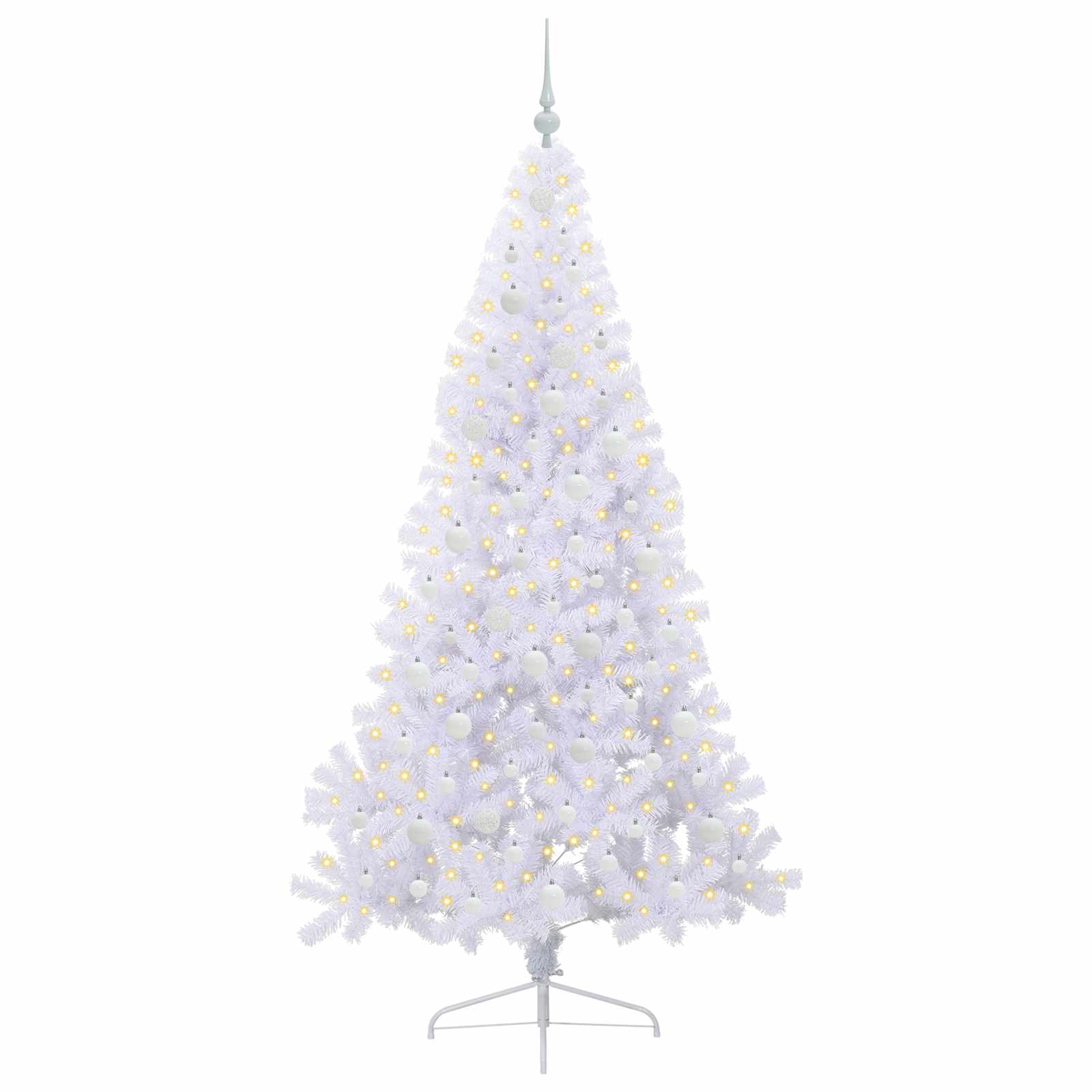 Sapin de Noël artificiel avec 300 LED Blanc 210 cm PVC et Acier – Image 3