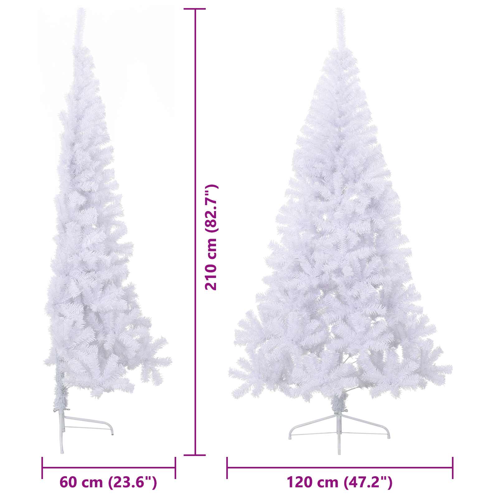 vidaXL Künstlicher Weihnachtsbaum Weiß 210 cm PVC und Stahl – Bild 15