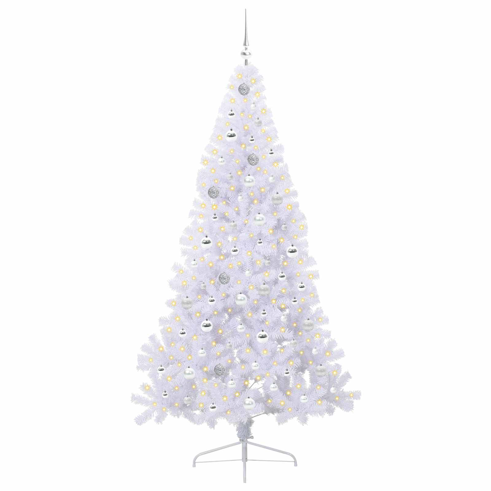 Sapin de Noël artificiel avec 300 LED Blanc 210 cm PVC et Acier – Image 3