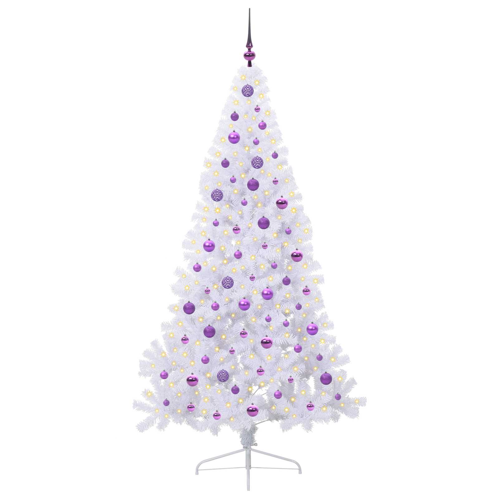 Sapin de Noël artificiel avec 300 LED Blanc 210 cm PVC et Acier – Image 3