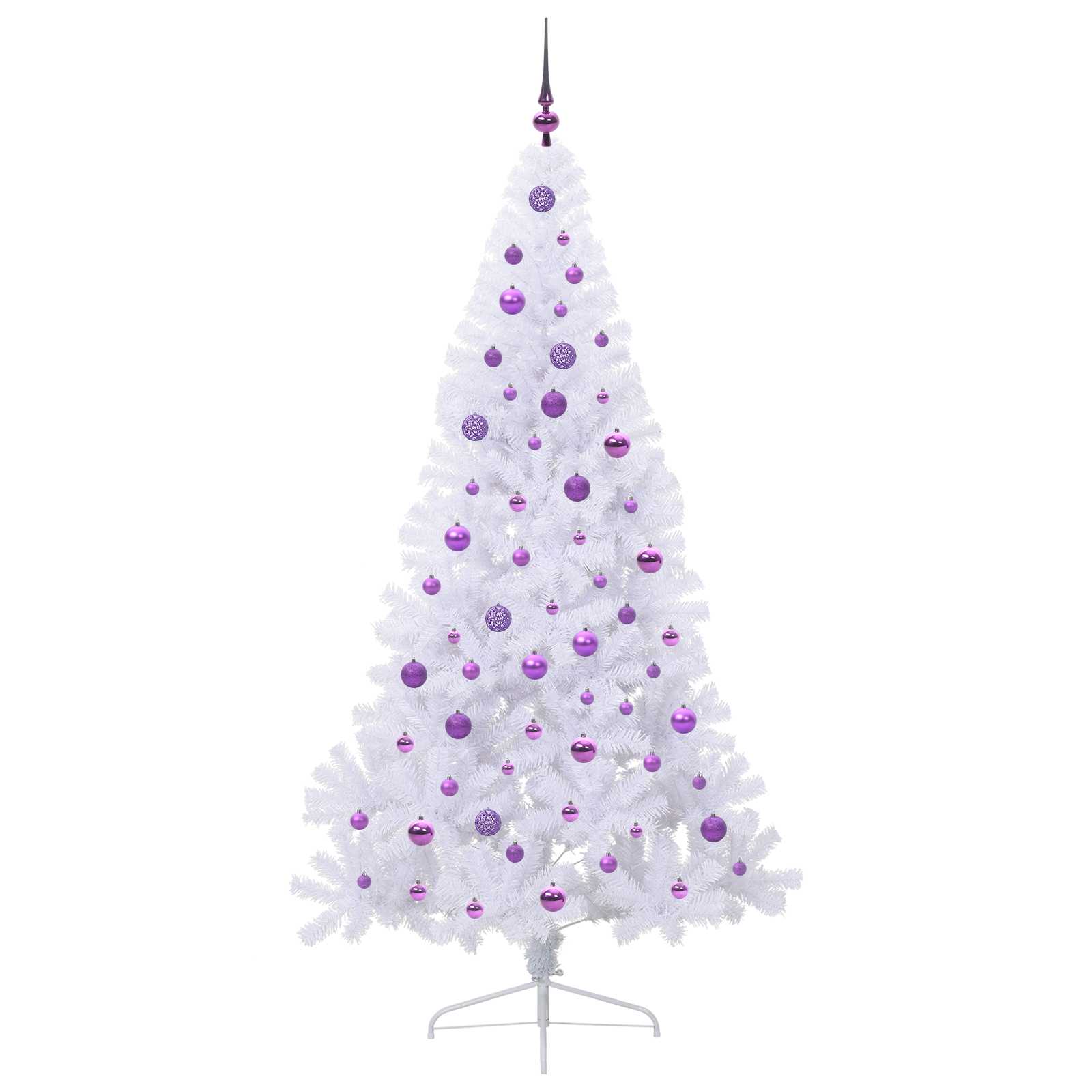 Sapin de Noël artificiel avec 300 LED Blanc 210 cm PVC et Acier – Image 4