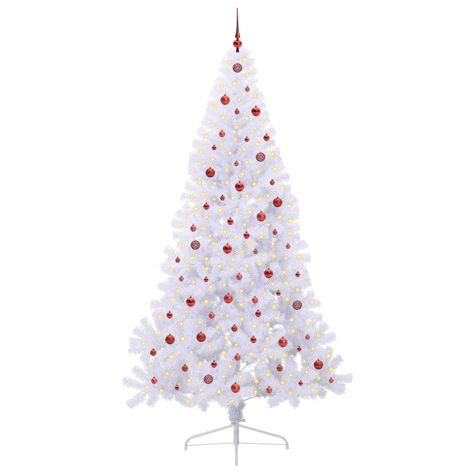 Sapin de Noël artificiel avec 300 LED Blanc 240 cm PVC et Acier – Image 3