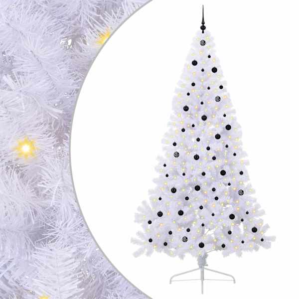 vidaXL Tehisj&otilde;ulupuu Valge 240 cm PVC ja teras