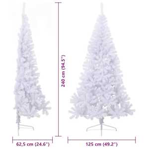 Umělý vánoční stromeček s stojanem Bílá 240 cm PVC a ocel - obrázek 15
