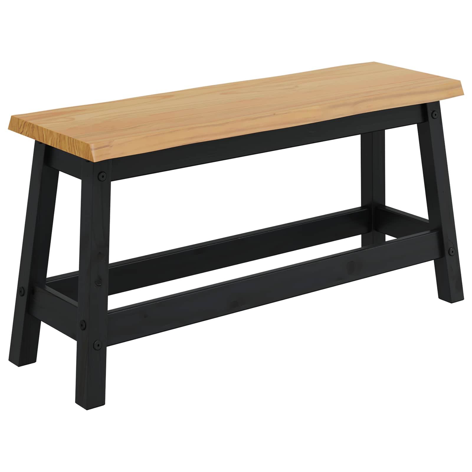 Ruokapenkki EKAI Musta 91,5 x 29 x 45,5 cm Täysi mänty - Image 2