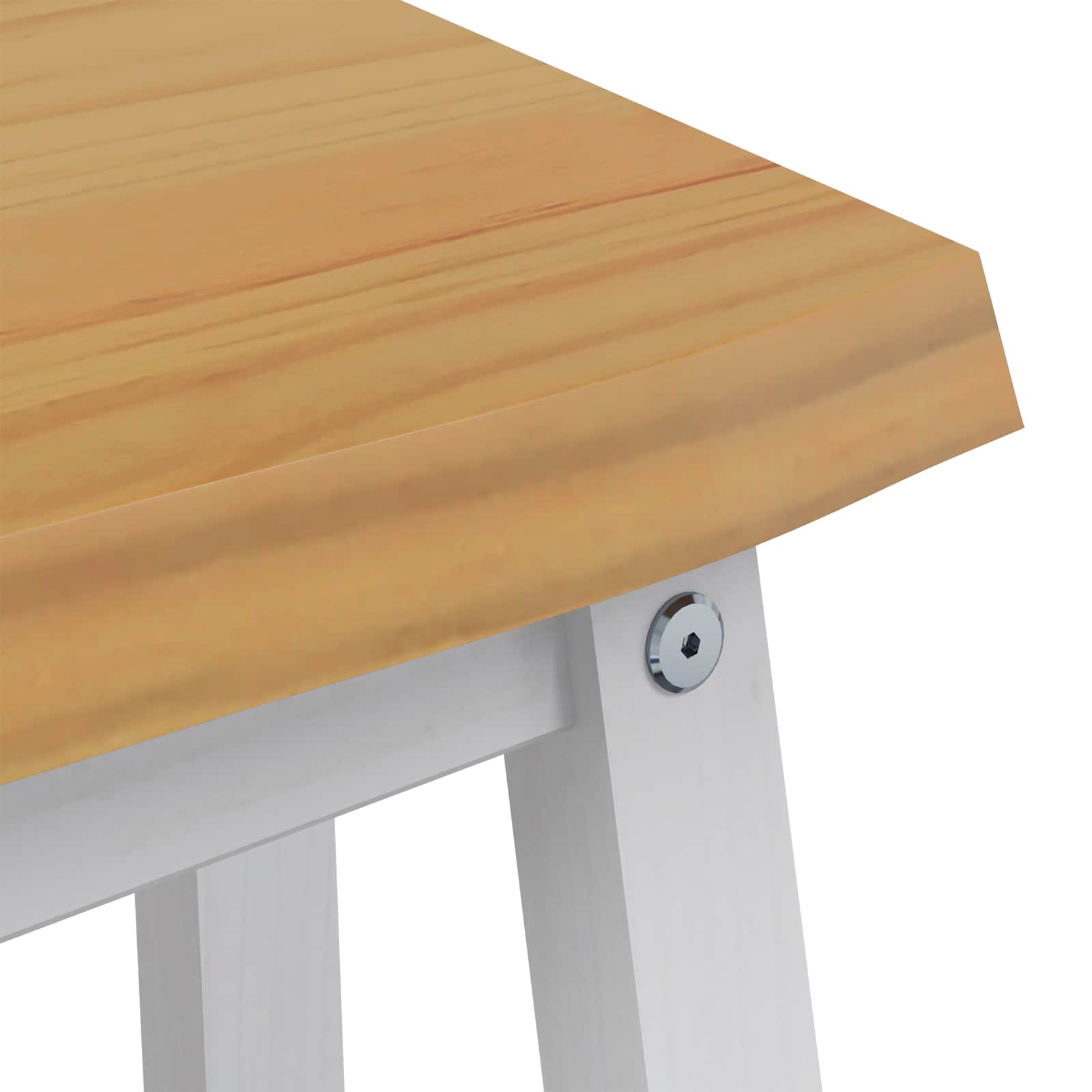 Eetbank EKAI Wit 91,5 x 29 x 45,5 cm Massief grenenhout image 6
