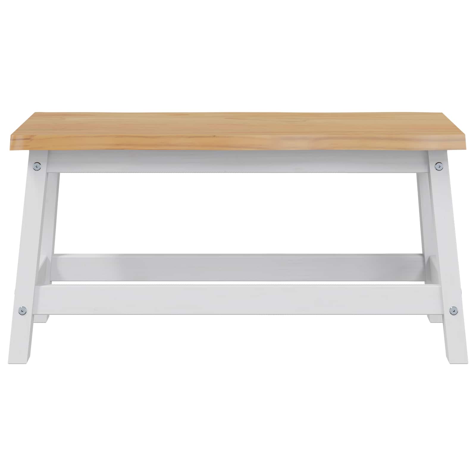 Eetbank EKAI Wit 91,5 x 29 x 45,5 cm Massief grenenhout image 3