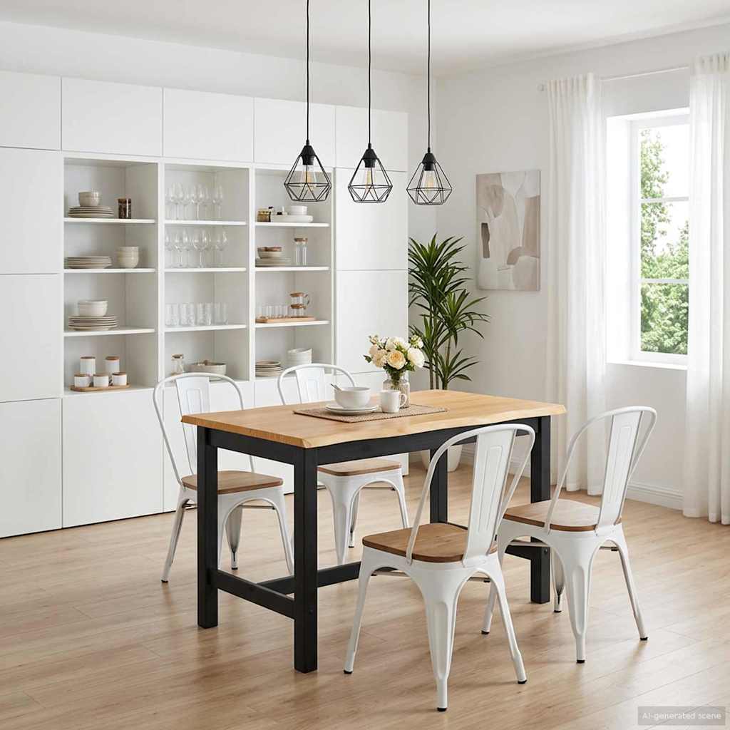 VidaXL Högt Barbord EKAI Svart 112 x 70 x 91 cm Massiv furu