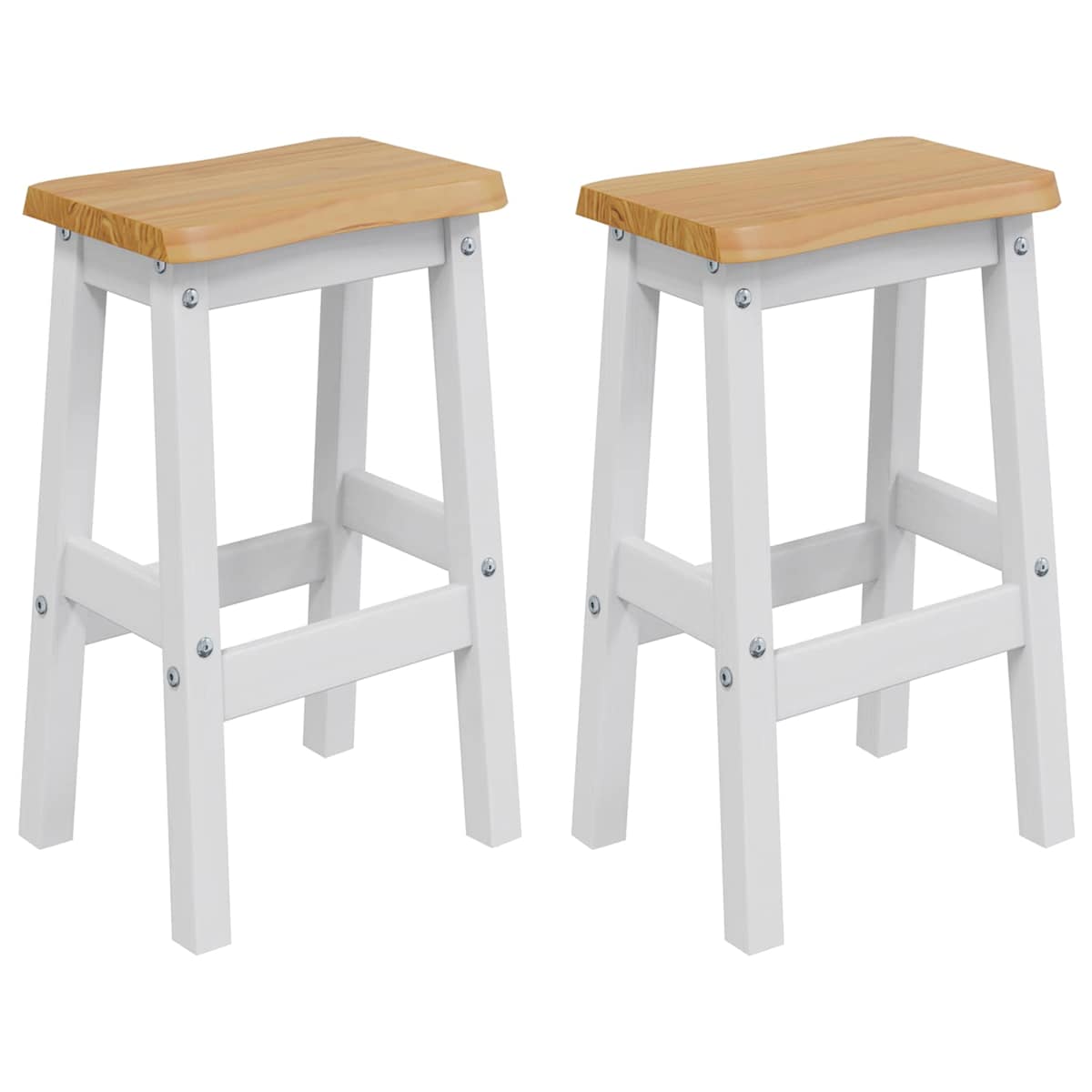 Høj Barstol EKAI 2 stk. 40 x 29 x 63 cm Massivt fyrretræ - Billede 2