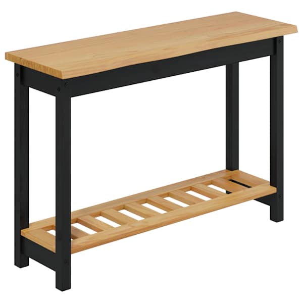 VidaXL Konsoollaud EKAI Must 112 x 35 x 76 cm Toekas m&auml;nnipuit