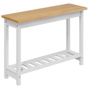 VidaXL Konsoollaud EKAI Valge 112 x 35 x 76 cm Toekas m&auml;nnipuit