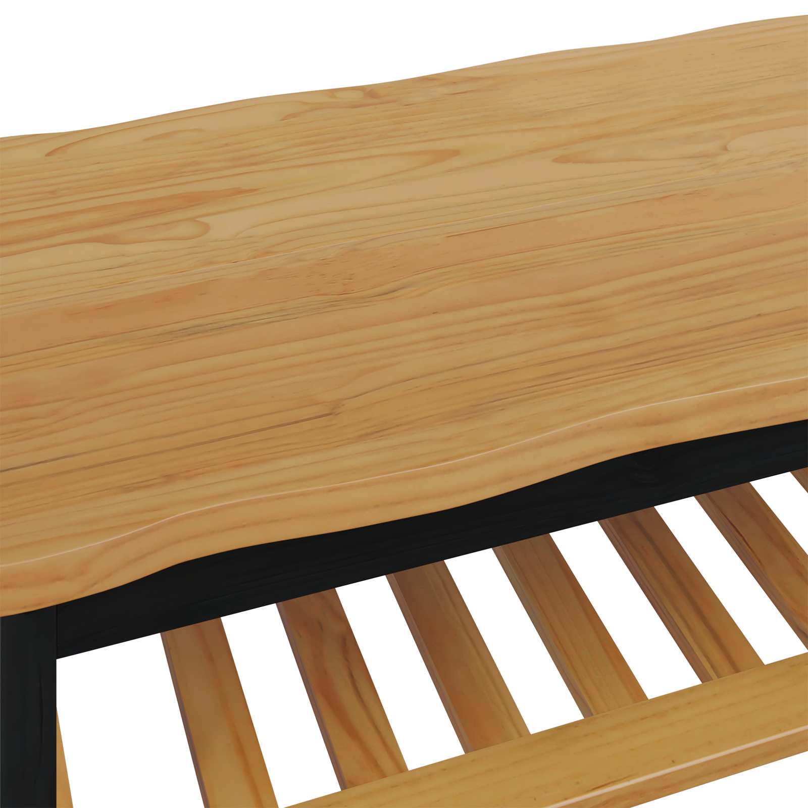 Salontafel EKAI Zwart 100 x 60 x 45,5 cm Massief grenenhout image 8