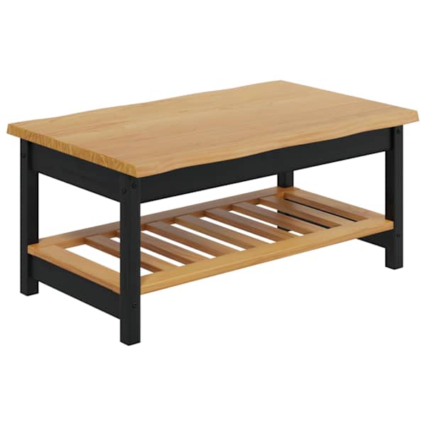 VidaXL Kohvilaud EKAI Must 100 x 60 x 45,5 cm Toekas m&auml;nnipuit