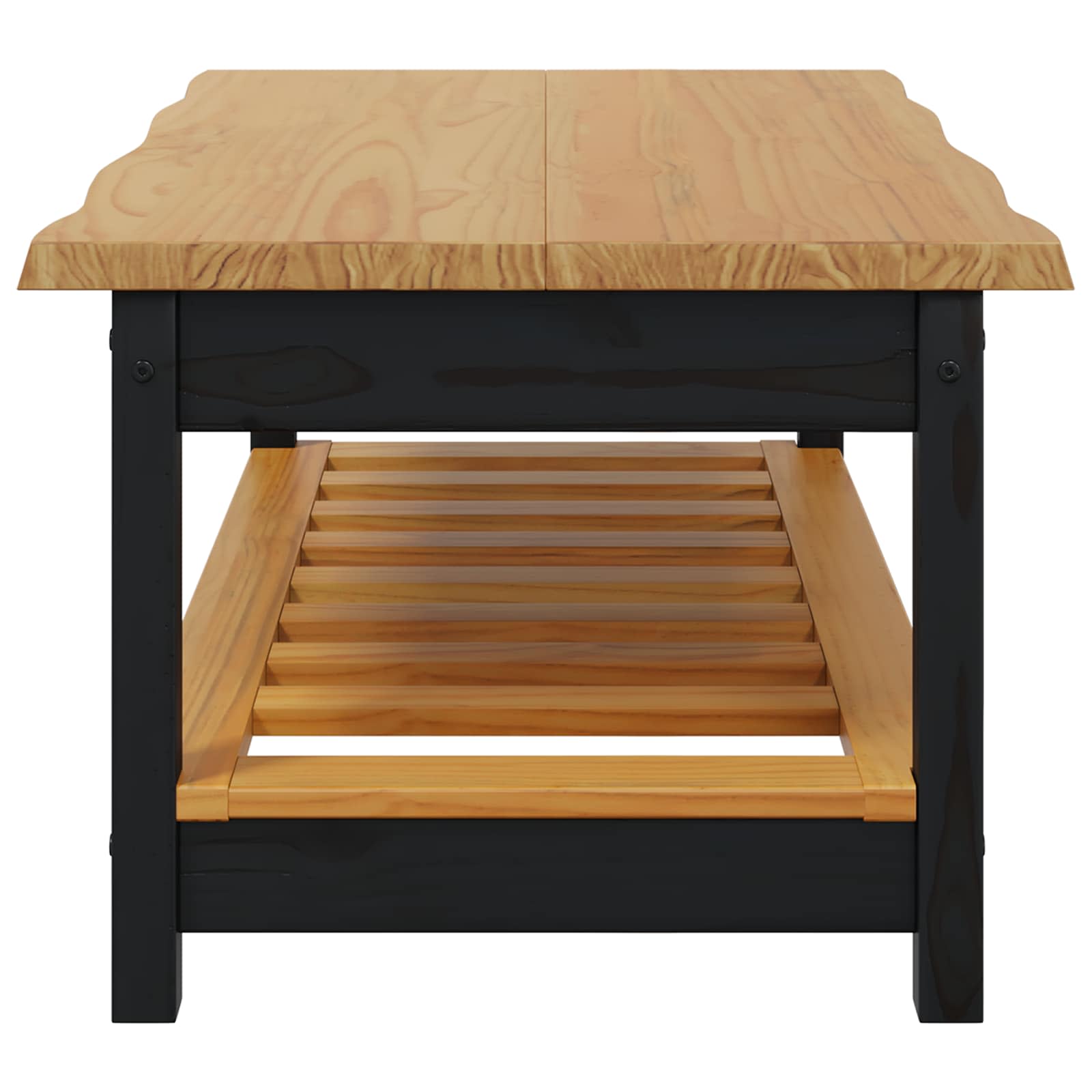 Salontafel EKAI Zwart 100 x 60 x 45,5 cm Massief grenenhout image 5