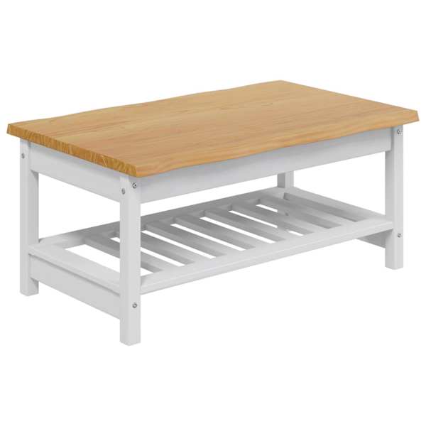 VidaXL Kohvilaud EKAI Valge 100 x 60 x 45,5 cm Toekas m&auml;nnipuit