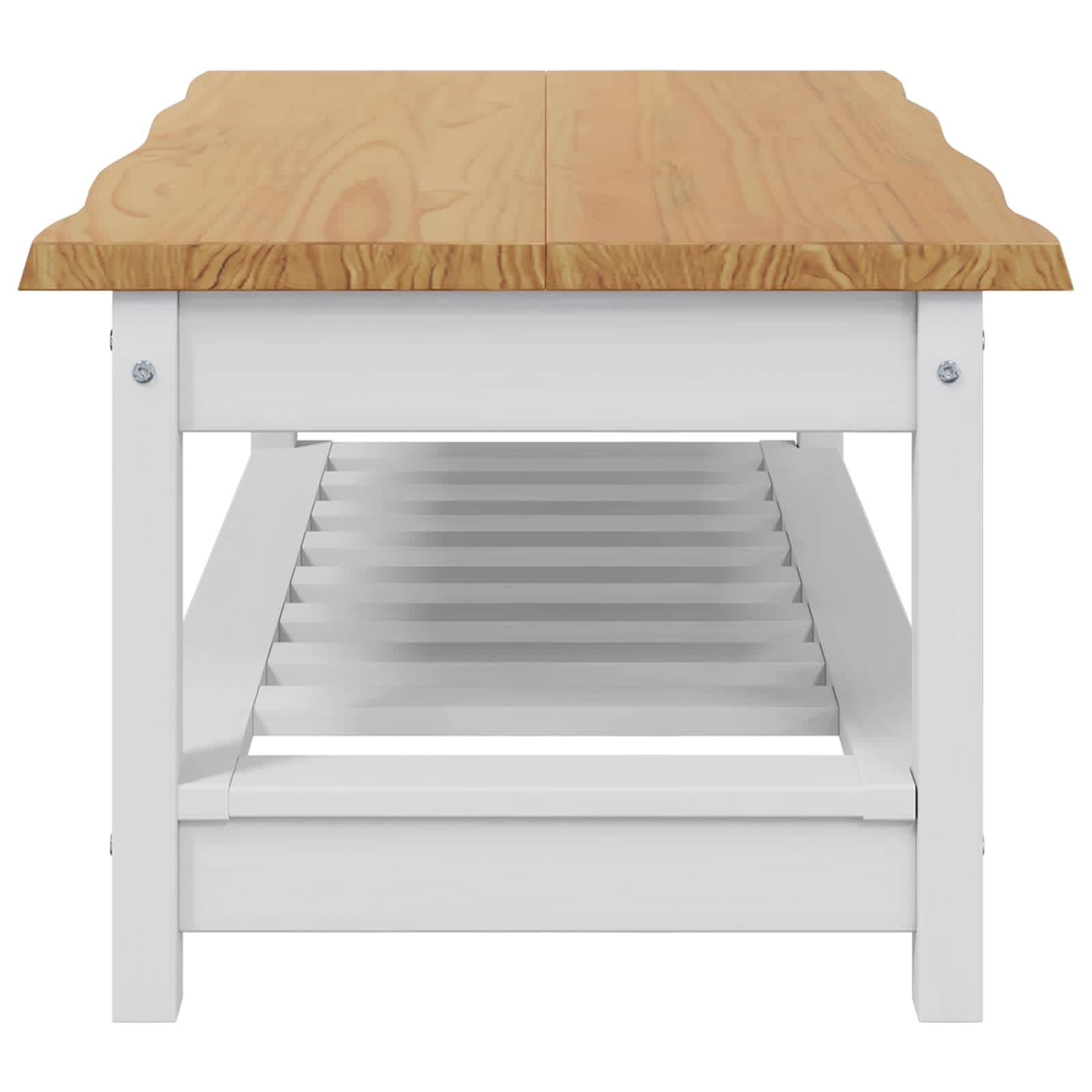 Salontafel EKAI Wit 100 x 60 x 45,5 cm Massief grenenhout image 5