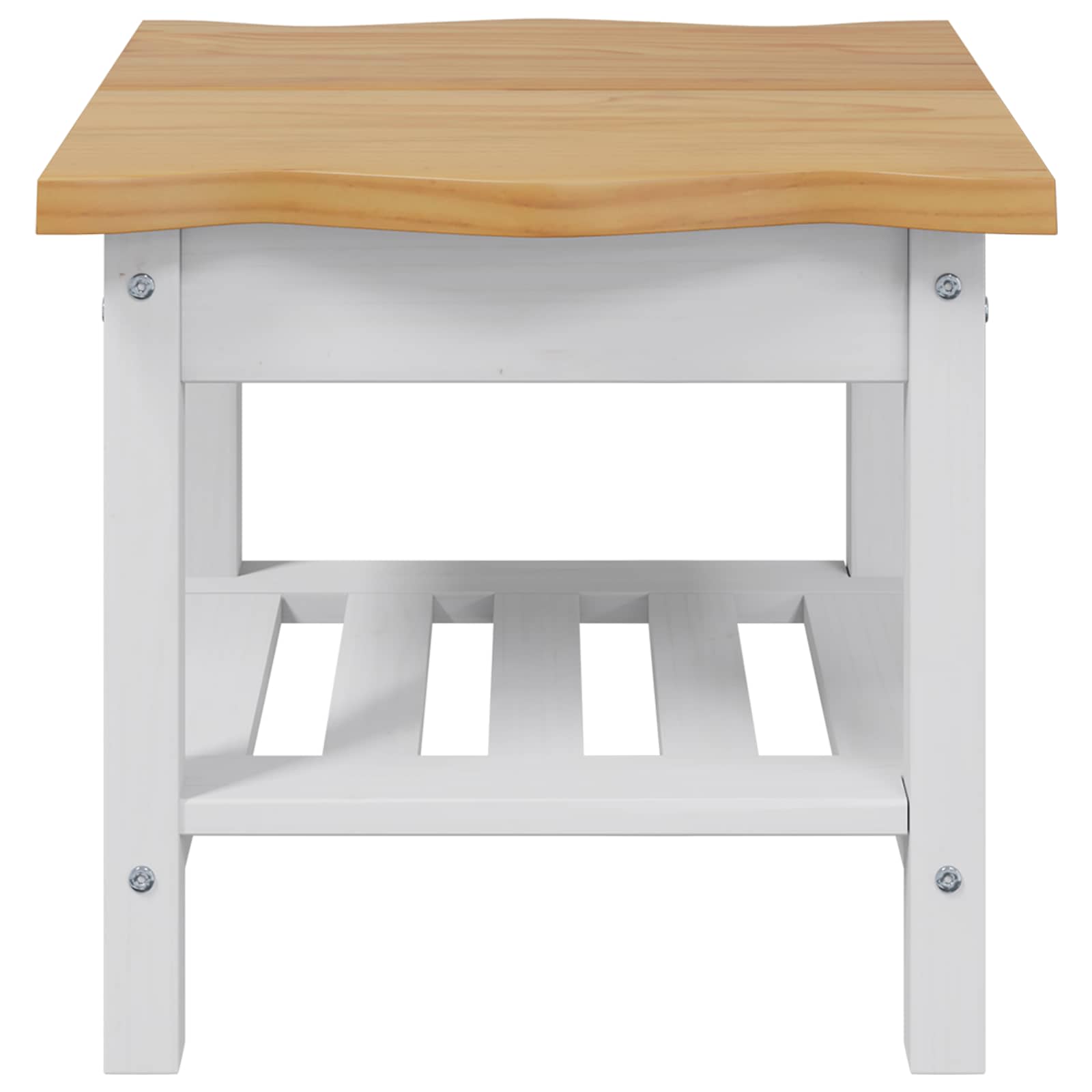 Bijzettafel EKAI Wit 50 x 50 x 45,5 cm Massief grenenhout image 4