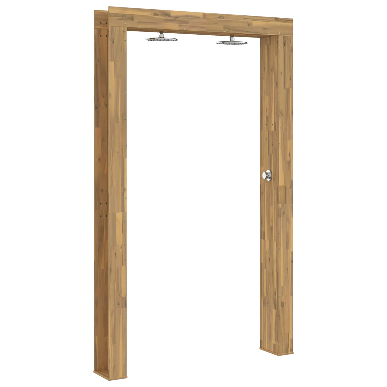 Buitendouche 226 cm Massief acaciahout en roestvrij staal Wit image 2