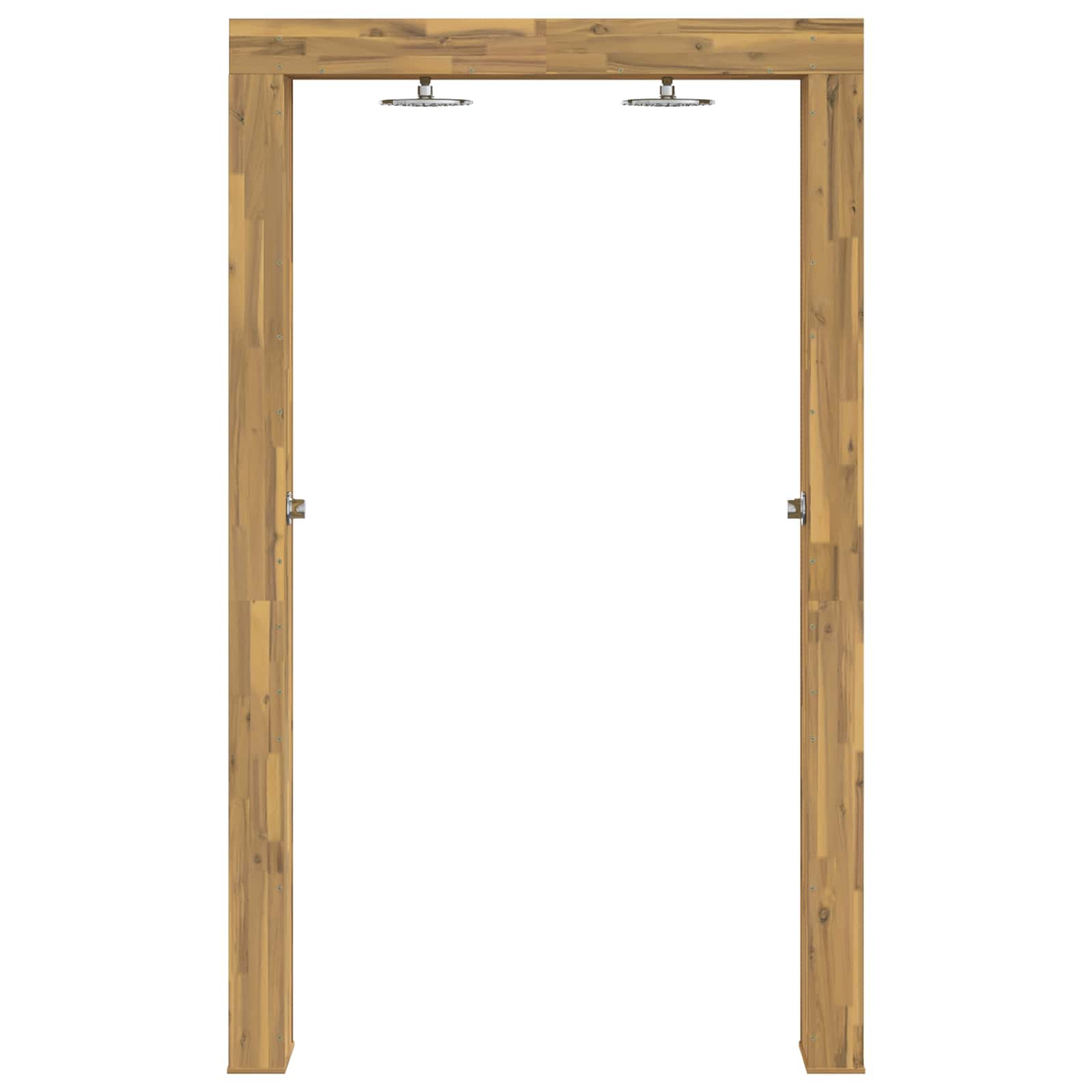 Buitendouche 226 cm Massief acaciahout en roestvrij staal Wit image 3