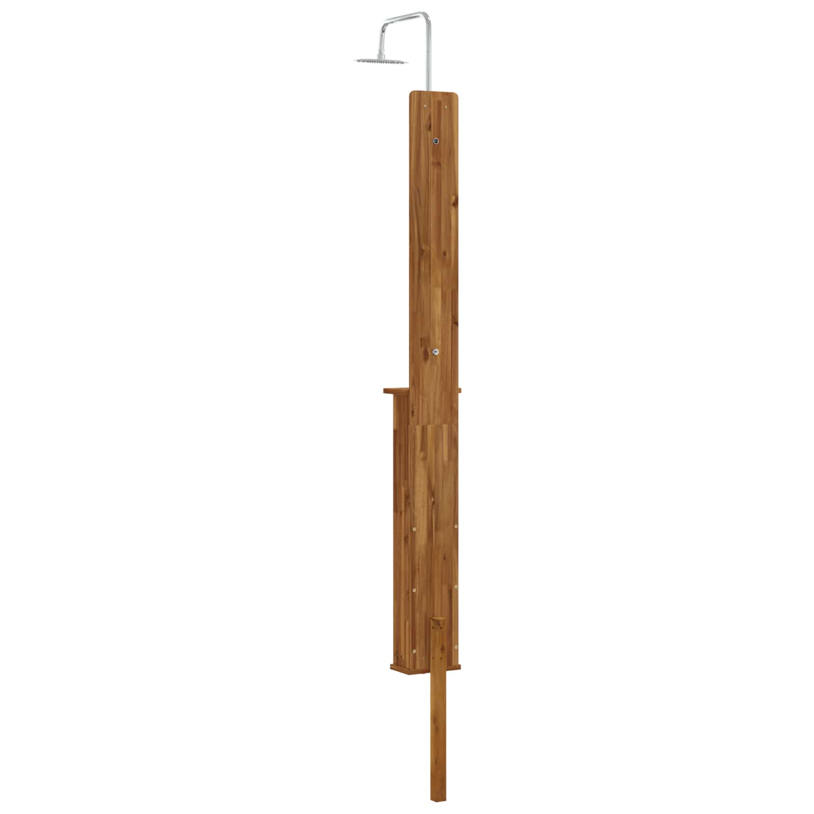 vidaXL Gartendusche 257 cm Massives Akazienholz und Edelstahl Natur – Bild 5