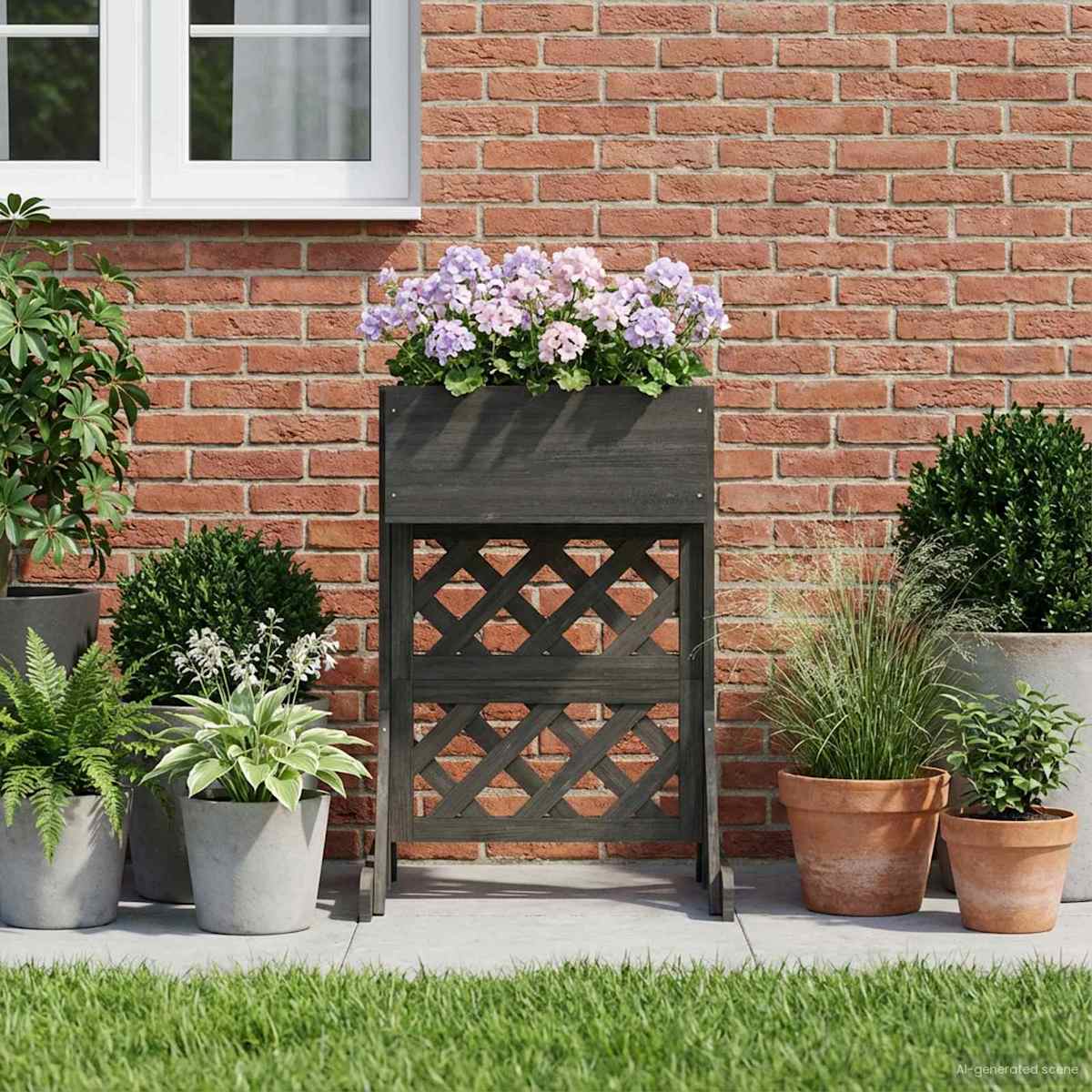 Vertikal have trellis 48 x 30 x 70,5 cm Massivt Fyrretræ - Billede 4
