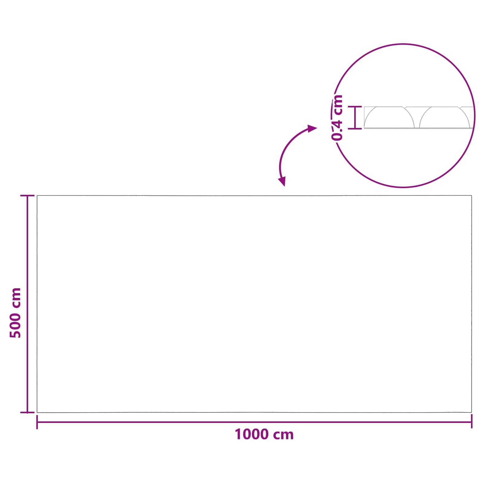 Zwembadcover 1000 x 500 cm Vierkant PE Zwart image 7