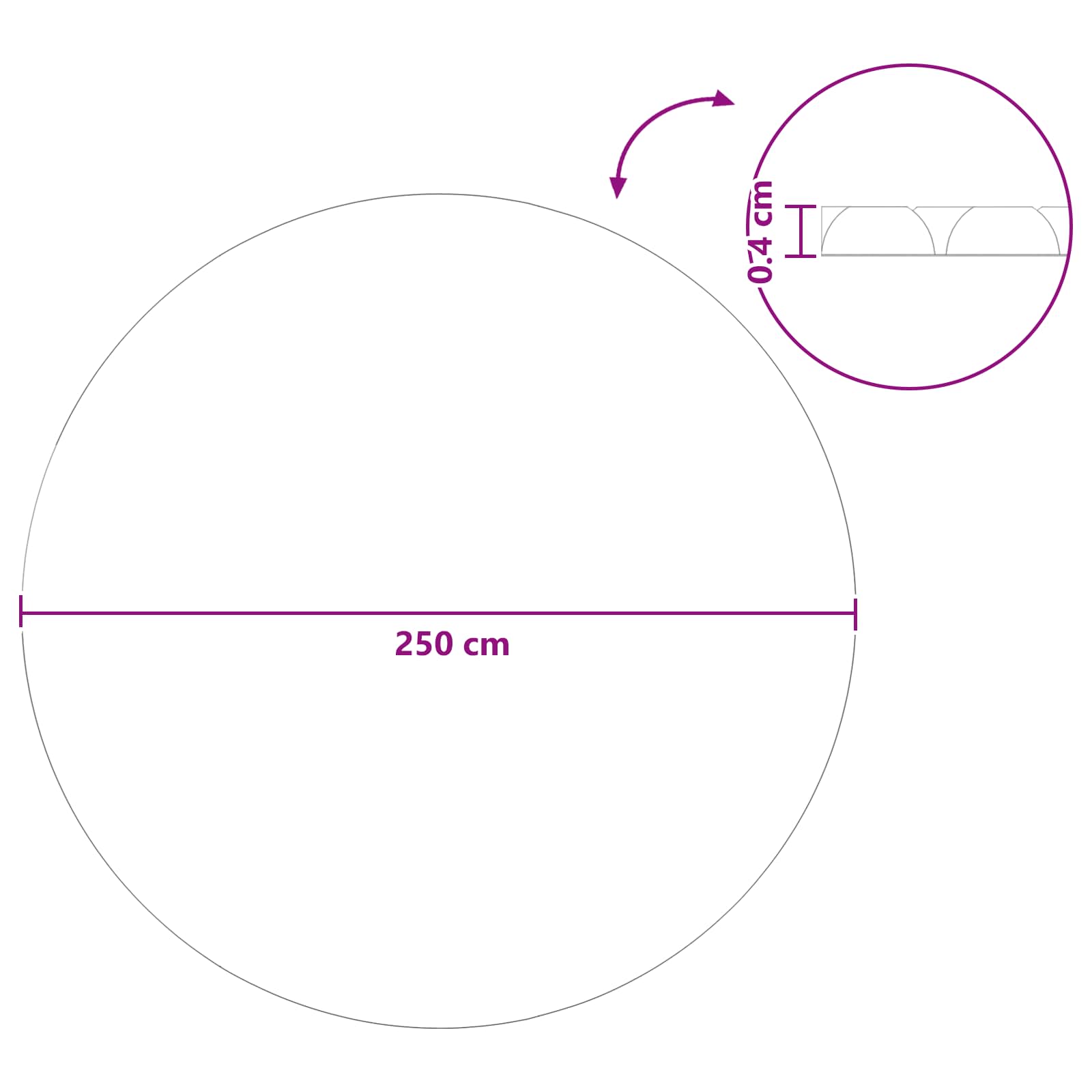Pokrov za bazen visoke kakovosti Črna in modra Ø 250 cm 0,2 mm - slika 7