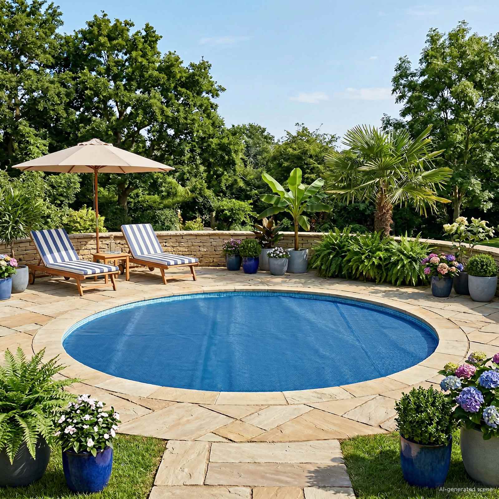 Zwembadbedekking Extra Zwaar Blauw 300 cm PE image 1