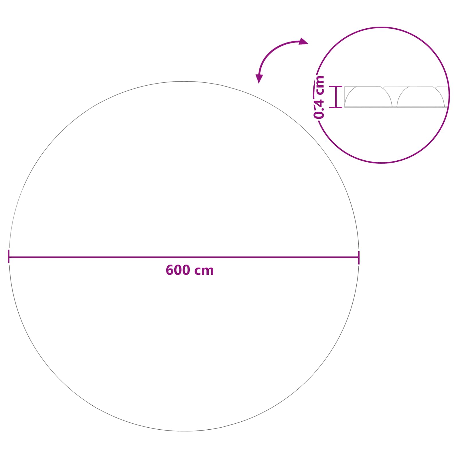 Pokrov za bazen visoke kakovosti Črna in modra 600 cm PE - slika 7