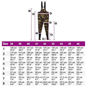 Hrubé waders s botami Polyester s PVC potahem Velikost 41 - obrázek 8